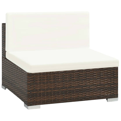 -Delige Loungeset Met Kussens Poly Rattan 8 Ja Bruin