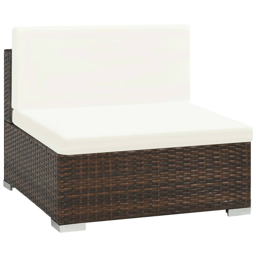 -Delige Loungeset Met Kussens Poly Rattan 8 Ja Bruin