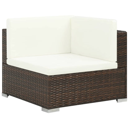 -Delige Loungeset Met Kussens Poly Rattan 8 Ja Bruin