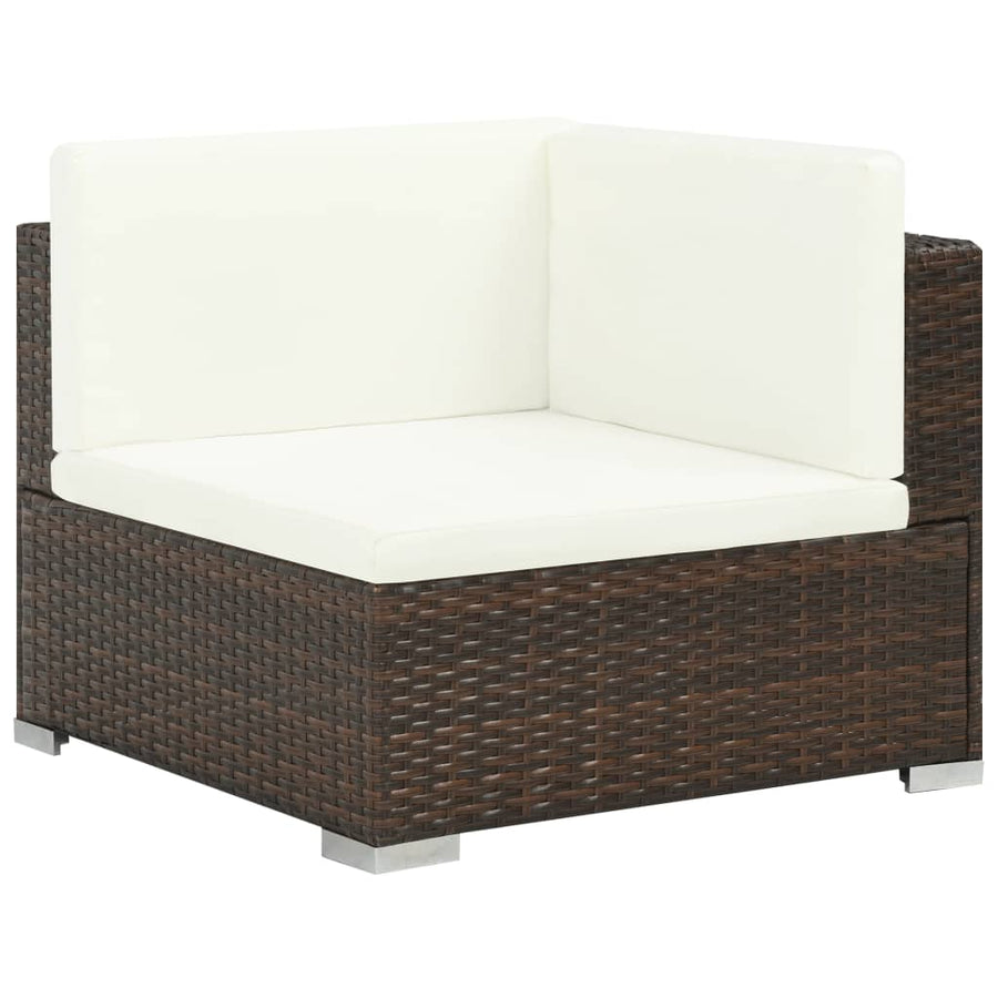 -Delige Loungeset Met Kussens Poly Rattan 8 Ja Bruin