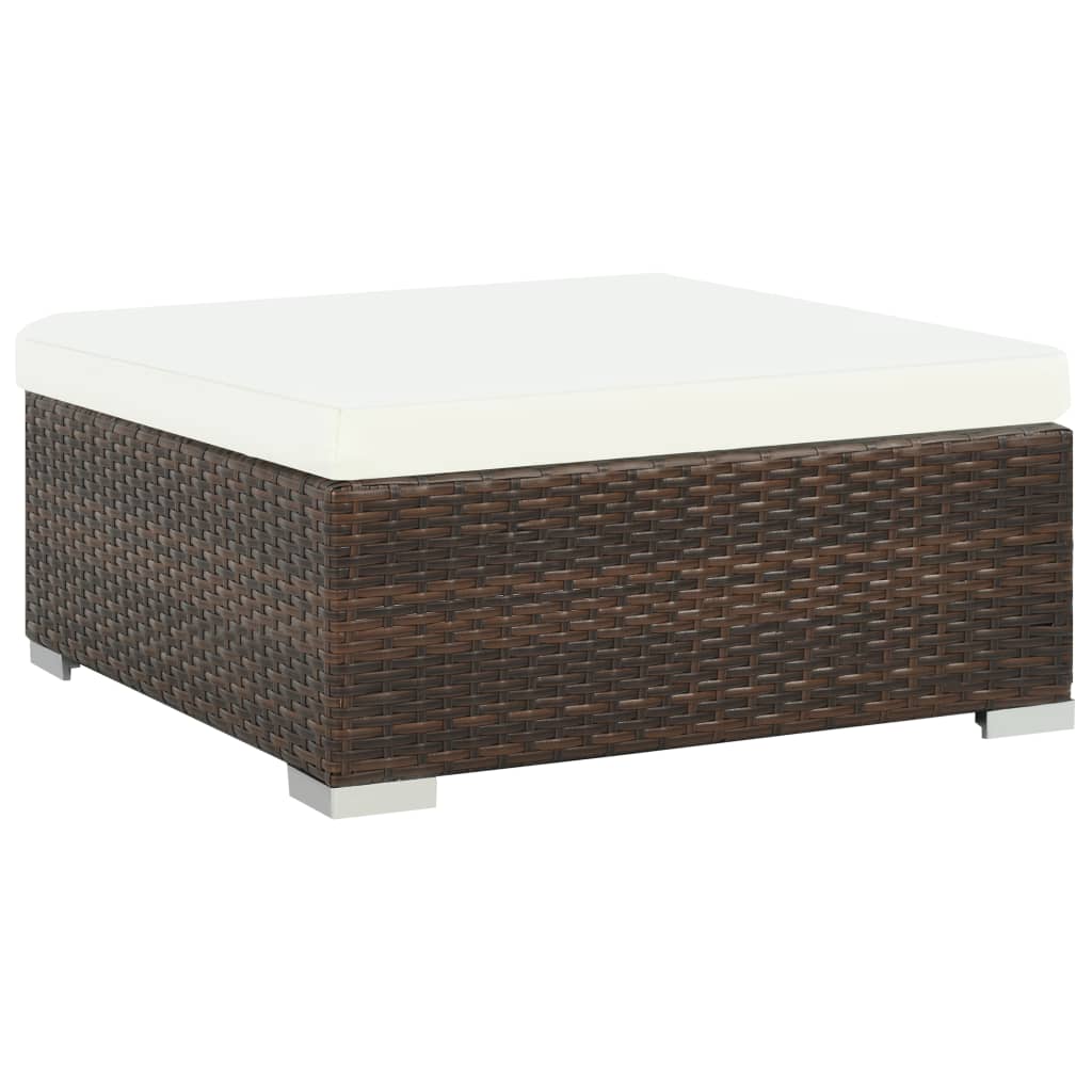 -Delige Loungeset Met Kussens Poly Rattan 8 Ja Bruin