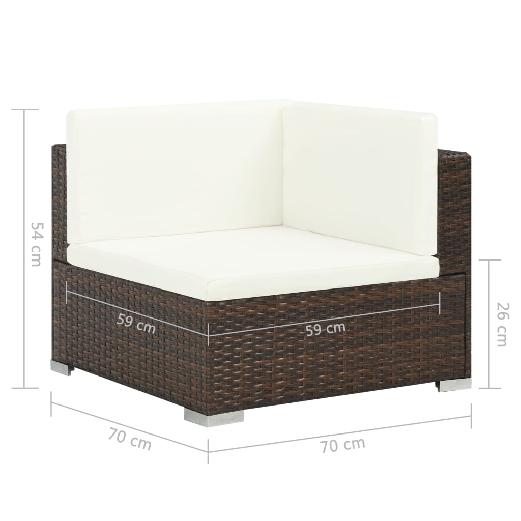 -Delige Loungeset Met Kussens Poly Rattan 8 Ja Bruin