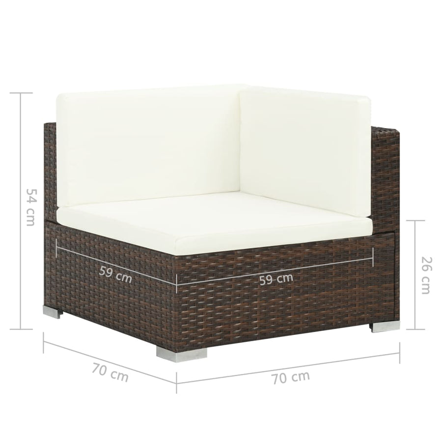 -Delige Loungeset Met Kussens Poly Rattan 8 Ja Bruin