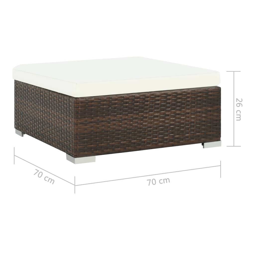 -Delige Loungeset Met Kussens Poly Rattan 8 Ja Bruin