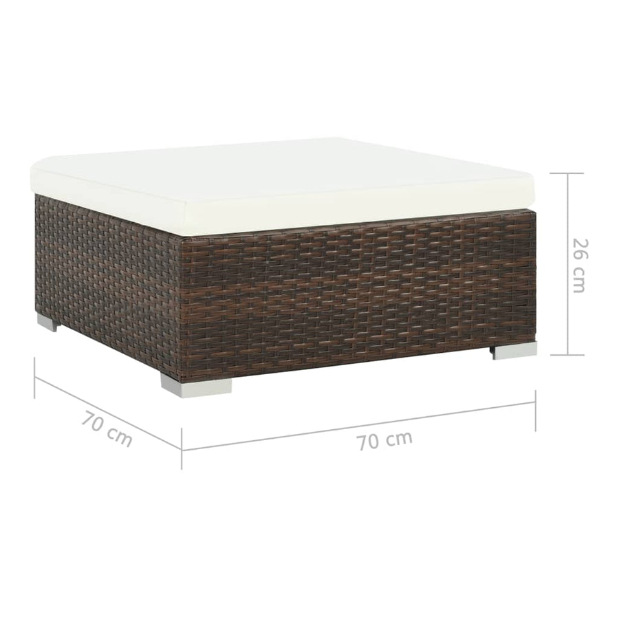 -Delige Loungeset Met Kussens Poly Rattan 8 Ja Bruin