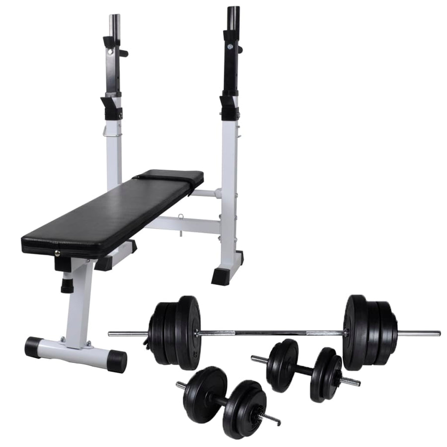 Trainingsbank Met Gewichtenrek En Halterset 60,5 Kg 60.5 kg
