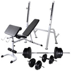 Trainingsbank met gewichtenrek halterset 60,5 kg