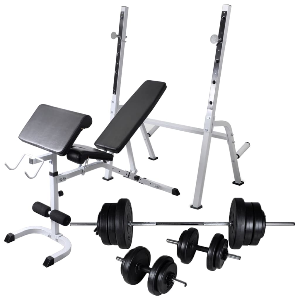 Trainingsbank Met Gewichtenrek En Halterset 60,5 Kg 60.5 kg