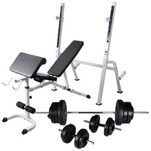 Trainingsbank Met Gewichtenrek En Halterset 60,5 Kg 60.5 kg
