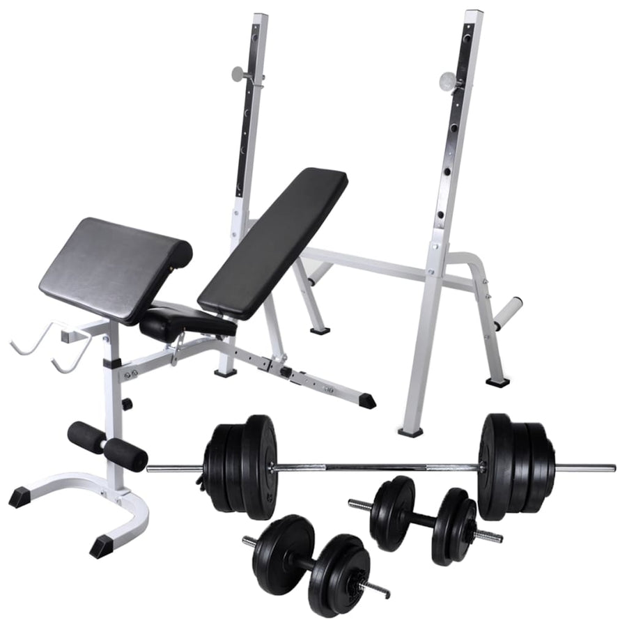 Trainingsbank Met Gewichtenrek En Halterset 60,5 Kg 60.5 kg