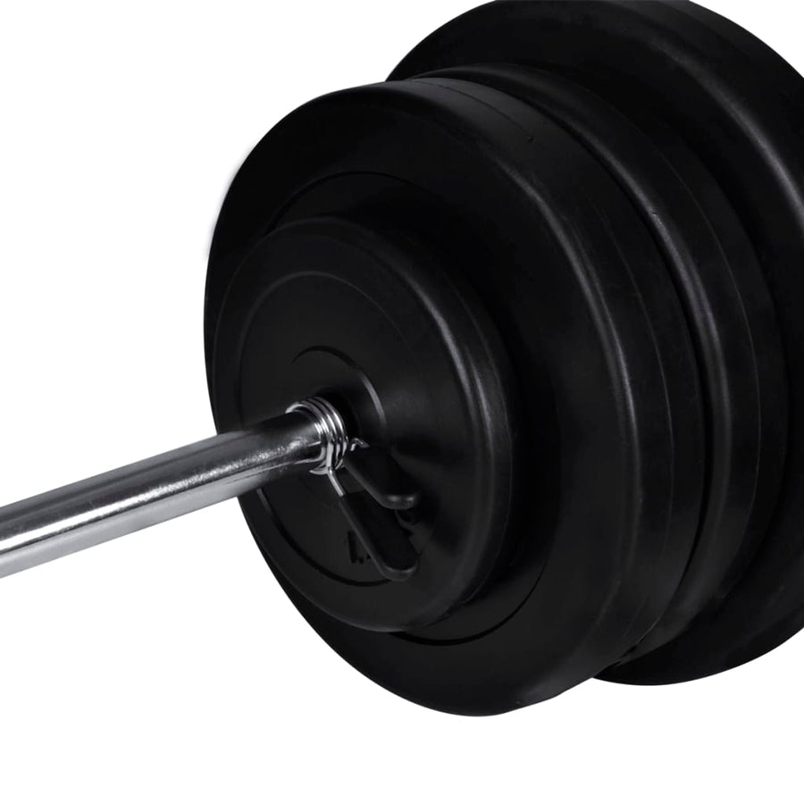 Gewichtenbank Met Gewichtenrek En Halterset 60,5 Kg 60.5 kg