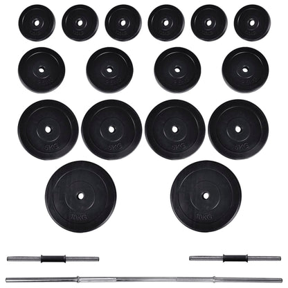 Gewichtenbank Met Gewichtenrek En Halterset 60,5 Kg 60.5 kg