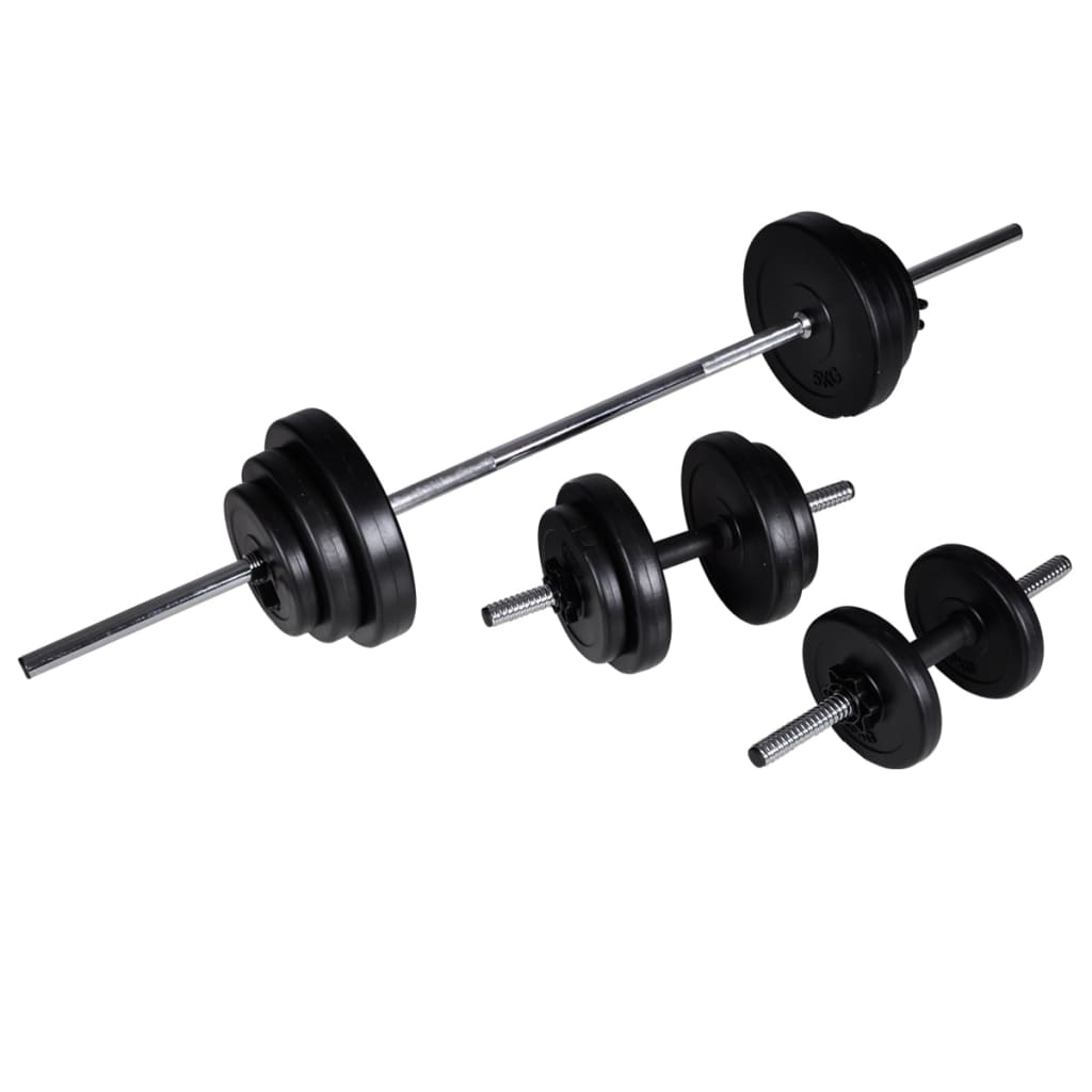 Gewichtenbank Met Gewichtenrek En Halterset 30,5 Kg 30.5 kg