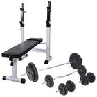 Weight Bench With Weight Rack and 90 kg Barbell Set