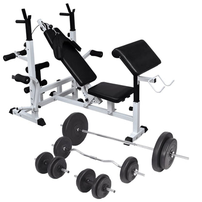 Gewichtenbank Met Gewichtenrek En Halterset 90 kg