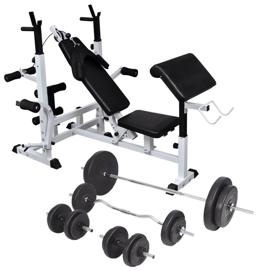 Gewichtenbank Met Gewichtenrek En Halterset 90 kg