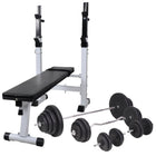 Trainingsbank met gewichtenrek en halterset 120 kg