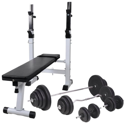 Trainingsbank Met Gewichtenrek En Halterset 120 kg