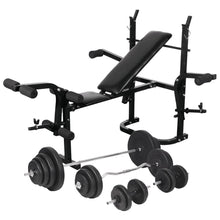 Gewichtenbank met gewichtenrek en halterset 120 kg