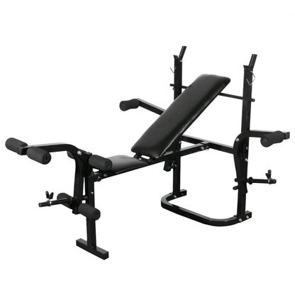 Gewichtenbank met gewichtenrek en halterset 120 kg