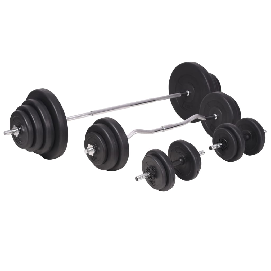 Gewichtenbank met gewichtenrek en halterset 120 kg