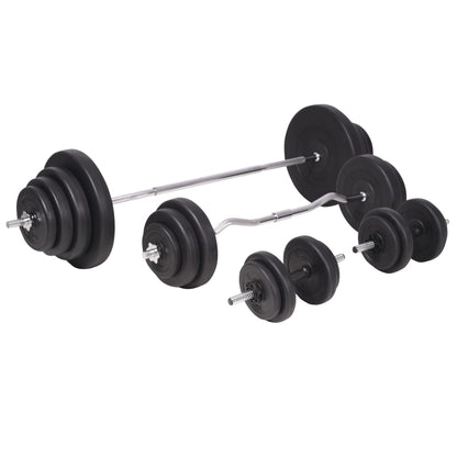 Gewichtenbank met gewichtenrek en halterset 120 kg