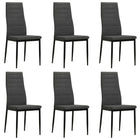 Dining chairs 6 pcs fabric dark gray
