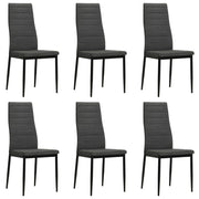 Eetkamerstoelen 6 st donkergrijs stof
