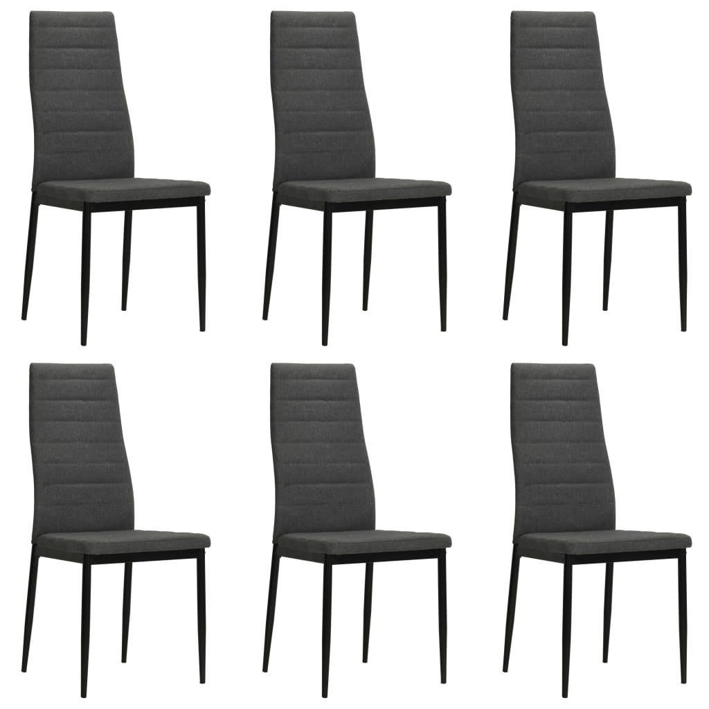 Eetkamerstoelen Stof 6 Donkergrijs