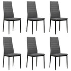 Eetkamerstoelen 6 stuks stof lichtgrijs