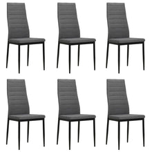 Eetkamerstoelen 6 st stof lichtgrijs