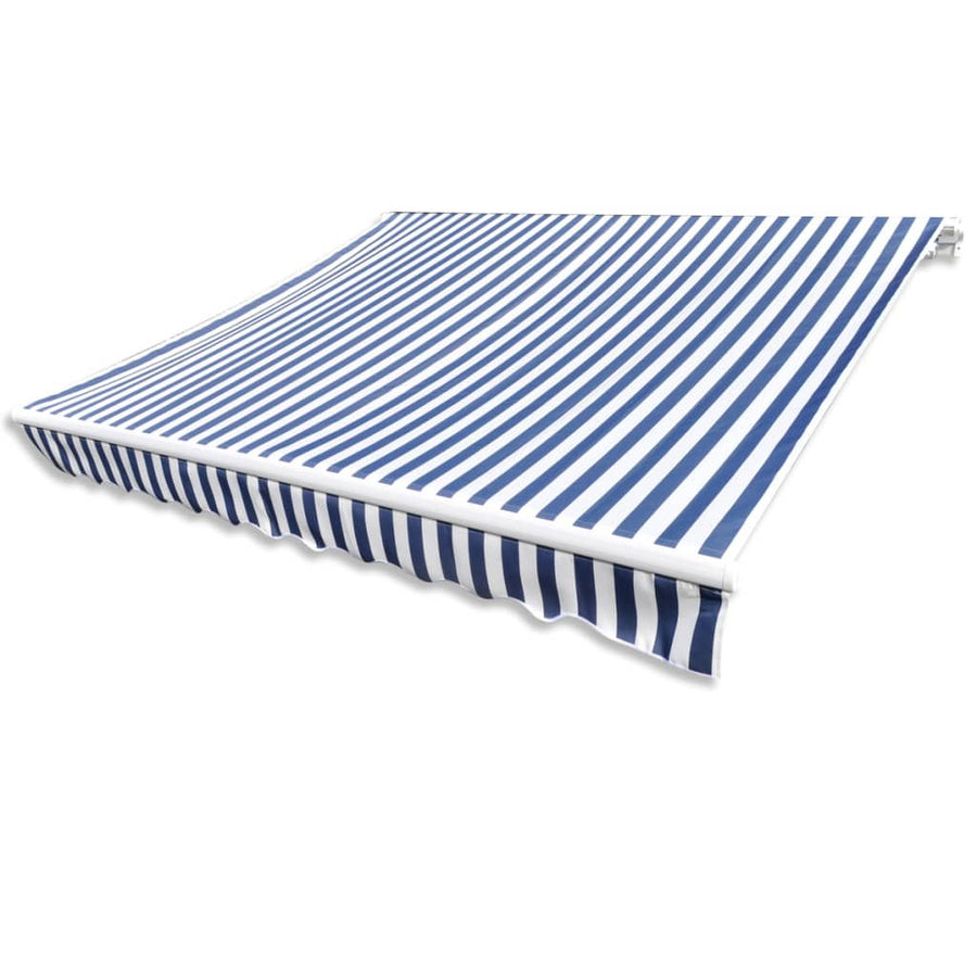 Luifeldoek Canvas 450 x 300 cm Blauw en wit