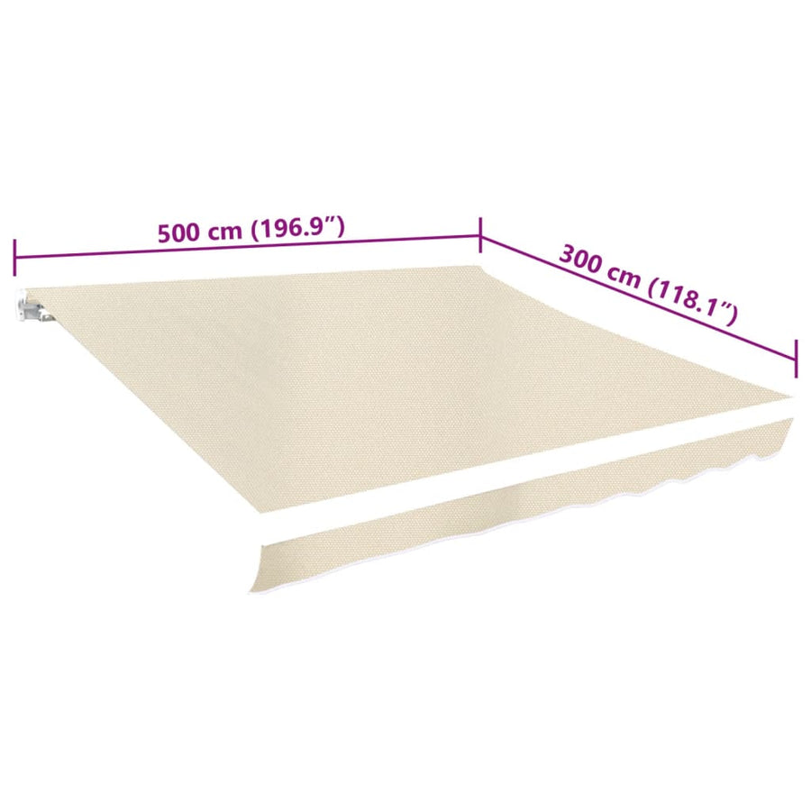 Luifeldoek Canvas Crème 500 x 300 cm