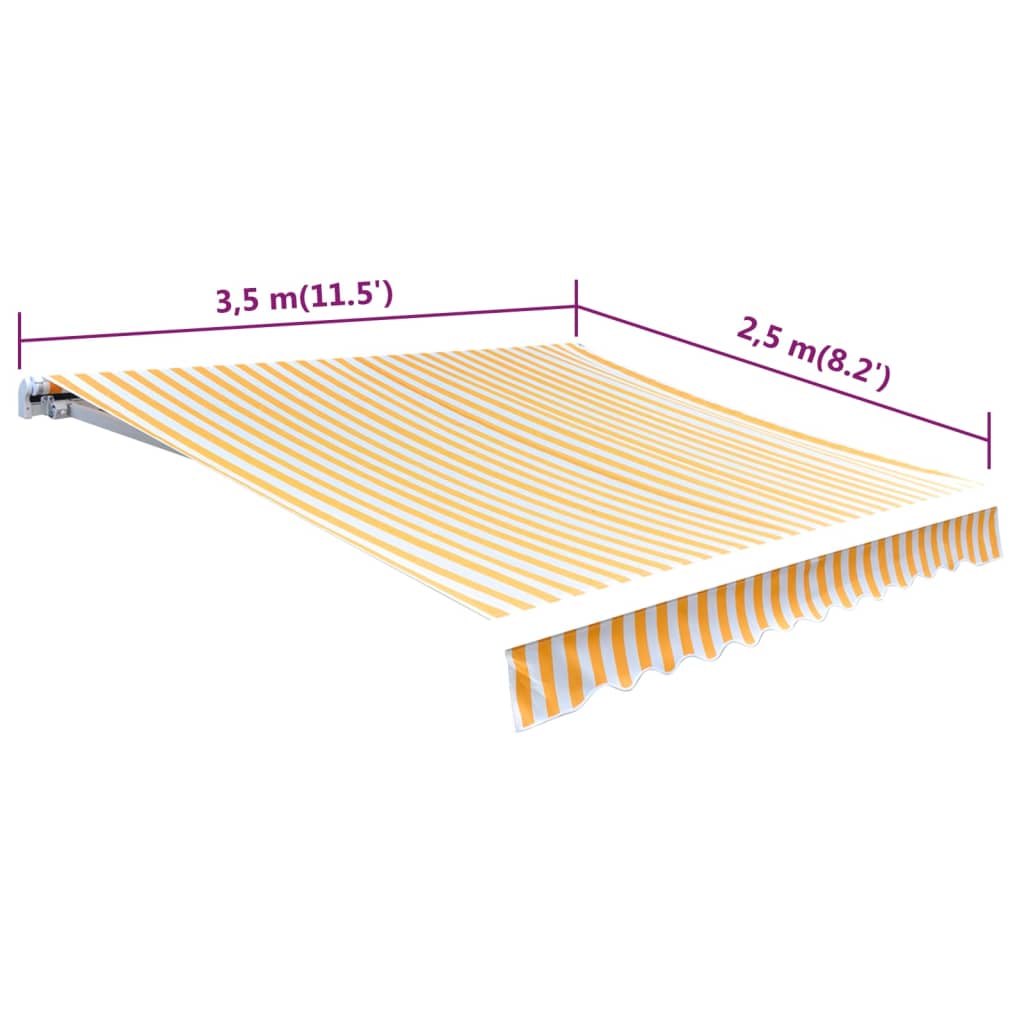 Luifeldoek Canvas 350 x 250 cm Oranje en wit