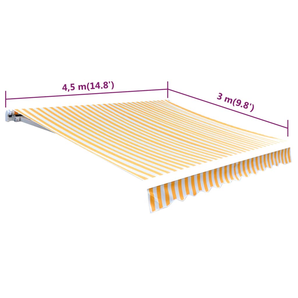 Luifeldoek Canvas 450 x 300 cm Oranje en wit