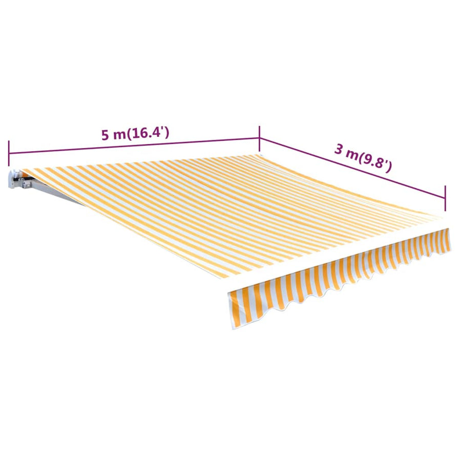 Luifeldoek Canvas 500 x 300 cm Oranje en wit