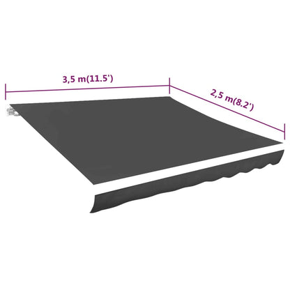 Luifeldoek 350x250 cm canvas antraciet 350 x 250 cm Antraciet