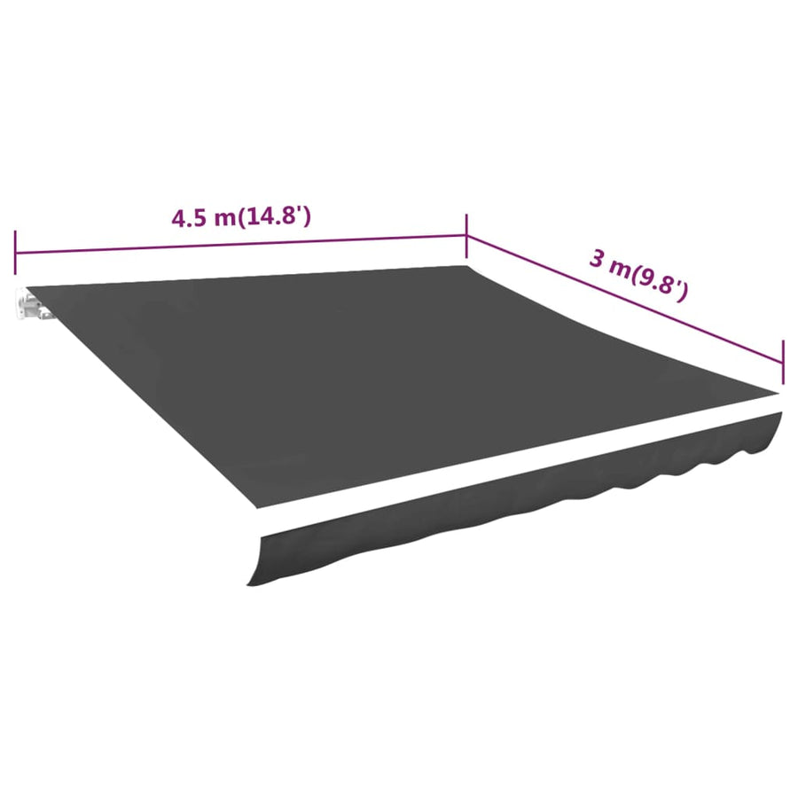 Luifeldoek Canvas 450 x 300 cm Antraciet