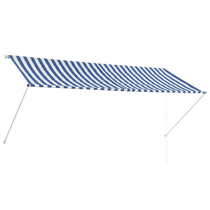 Luifel Uittrekbaar En Wit 300 x 150 cm Blauw
