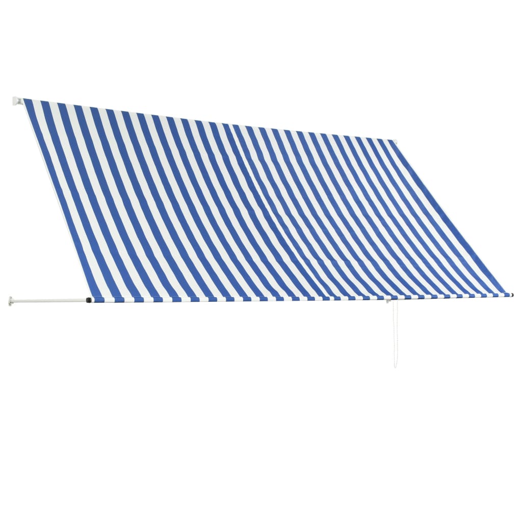 Luifel Uittrekbaar En Wit 300 x 150 cm Blauw