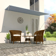 Luifel uittrekbaar 300x150 cm blauw wit
