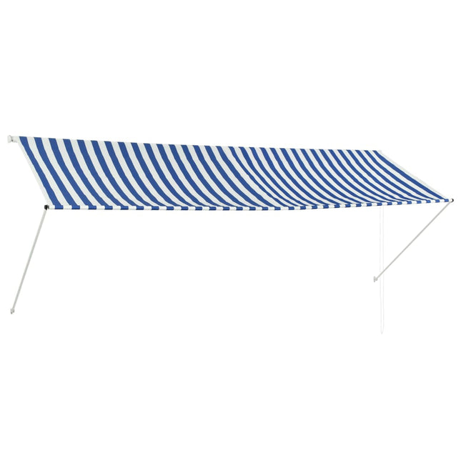 Luifel Uittrekbaar En Wit 350 x 150 cm Blauw