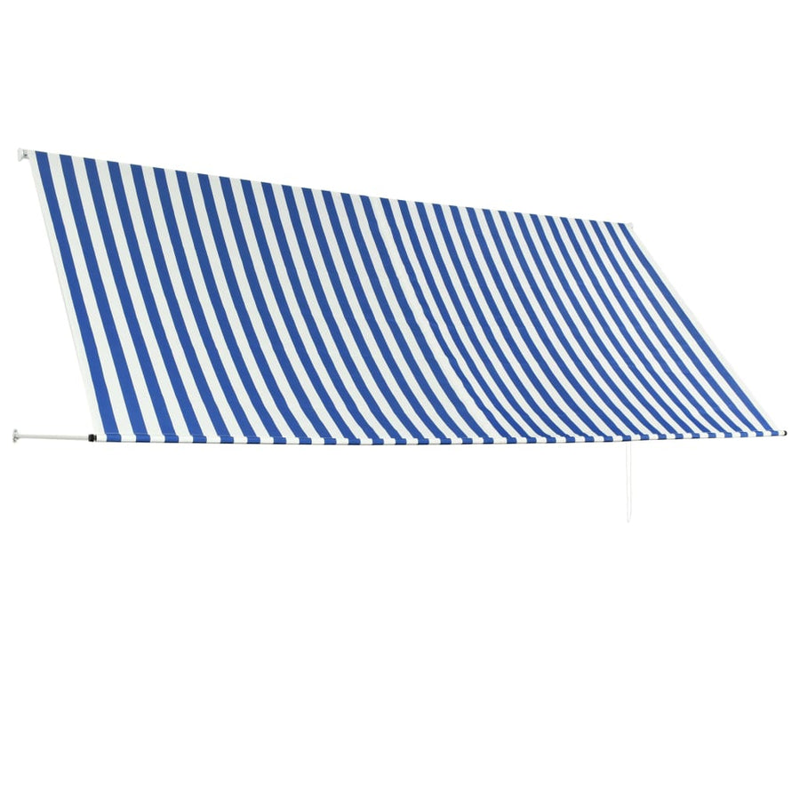 Luifel Uittrekbaar En Wit 350 x 150 cm Blauw
