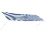 Luifel uittrekbaar 400x150 cm blauw wit