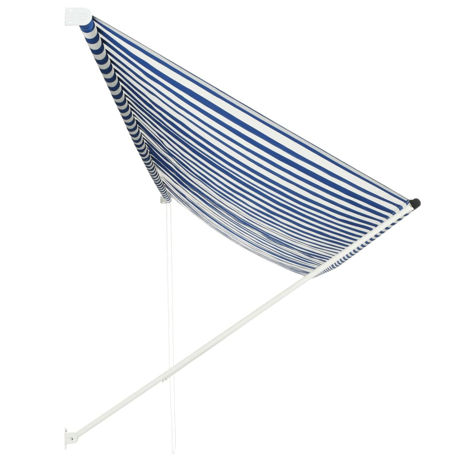 Luifel Uittrekbaar En Wit 400 x 150 cm Blauw