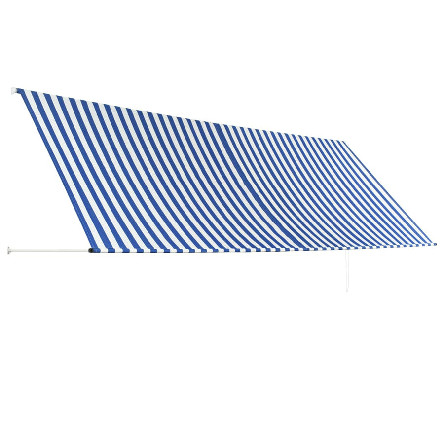 Luifel Uittrekbaar En Wit 400 x 150 cm Blauw