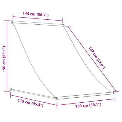 Luifel uittrekbaar 150x150 cm geel en wit