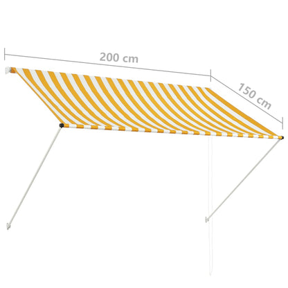 Luifel Uittrekbaar En Wit 200 x 150 cm Geel