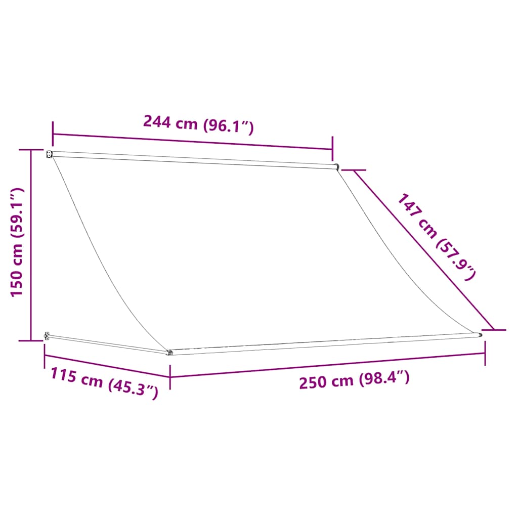 Luifel Uittrekbaar En Wit 250 x 150 cm