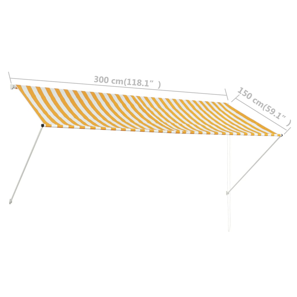 Luifel Uittrekbaar En Wit 300 x 150 cm Geel